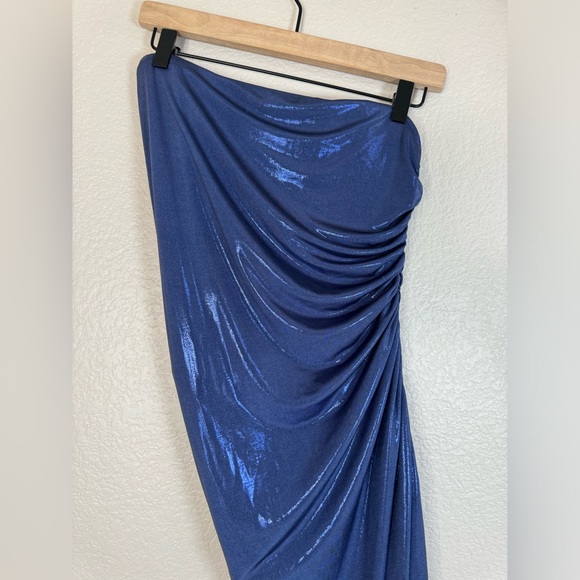 Norma Kamali Strapless Diana Gown in Military Blue size Large New $265 - Picture 15 of 16